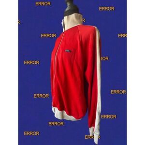 Sonneti Vintage Red Cream Track Jacket Full Zip SS 2002 Marino M5004 Mens Medium